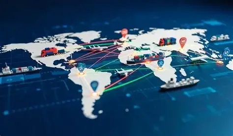 Mapa mundial con rutas comerciales de importación hacia México